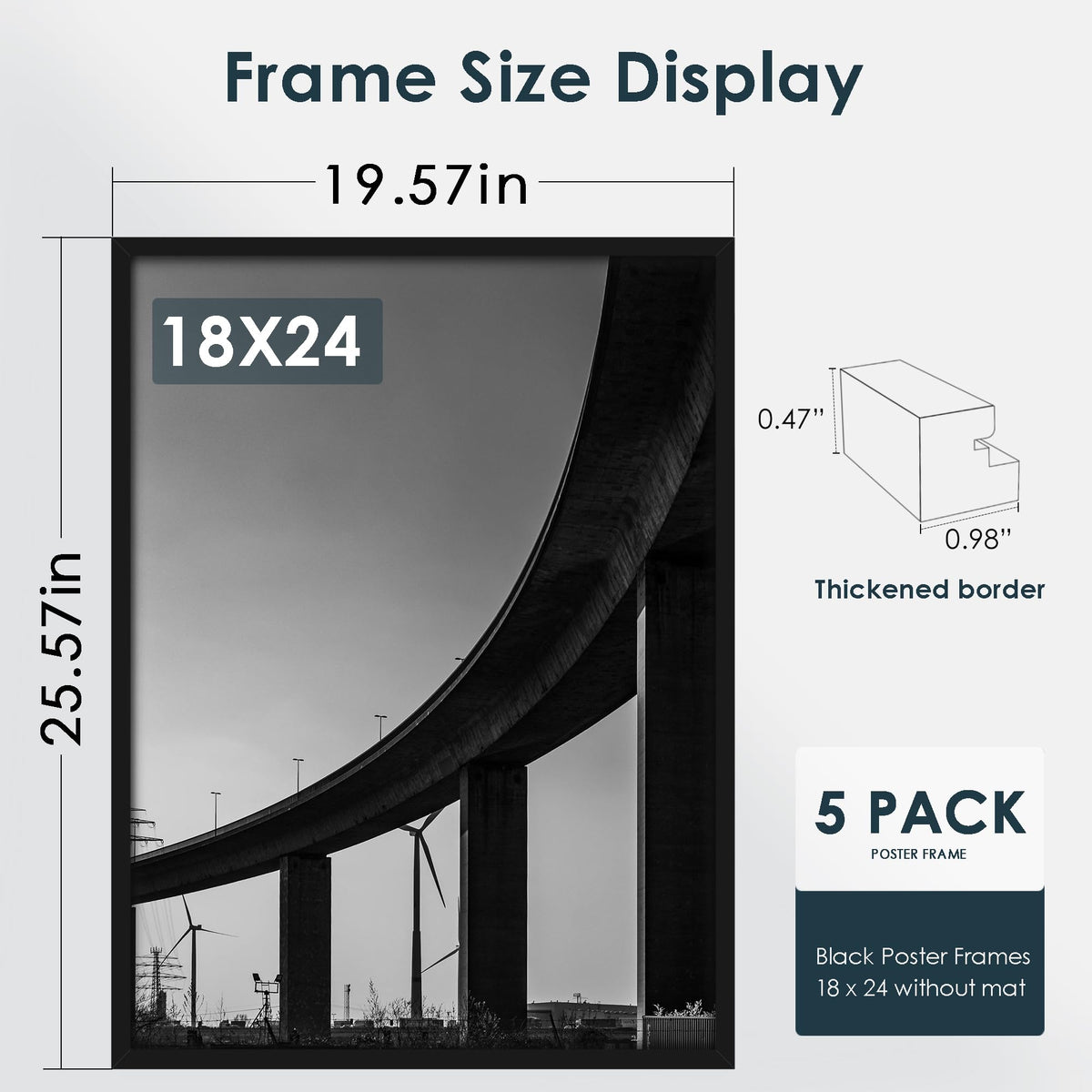 Fisnish 18x24 frame with no mat maximizes artwork edge-to-edge