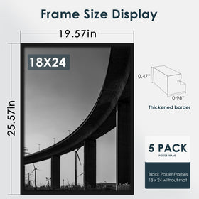 Fisnish 18x24 frame with no mat maximizes artwork edge-to-edge