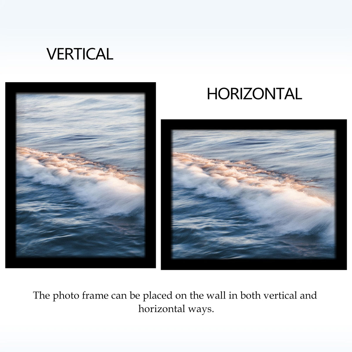 Fisnish 22x28 black frame displaying a poster in-edge to edge view
