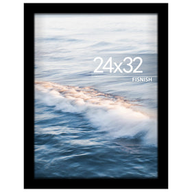 Fisnish 24x32 poster frame close-up shows durable MDF and crystal-clear plexiglass for sharp displays.