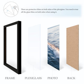 Fisnish 27x40 black poster frame, no mat to maximize visible area for art.