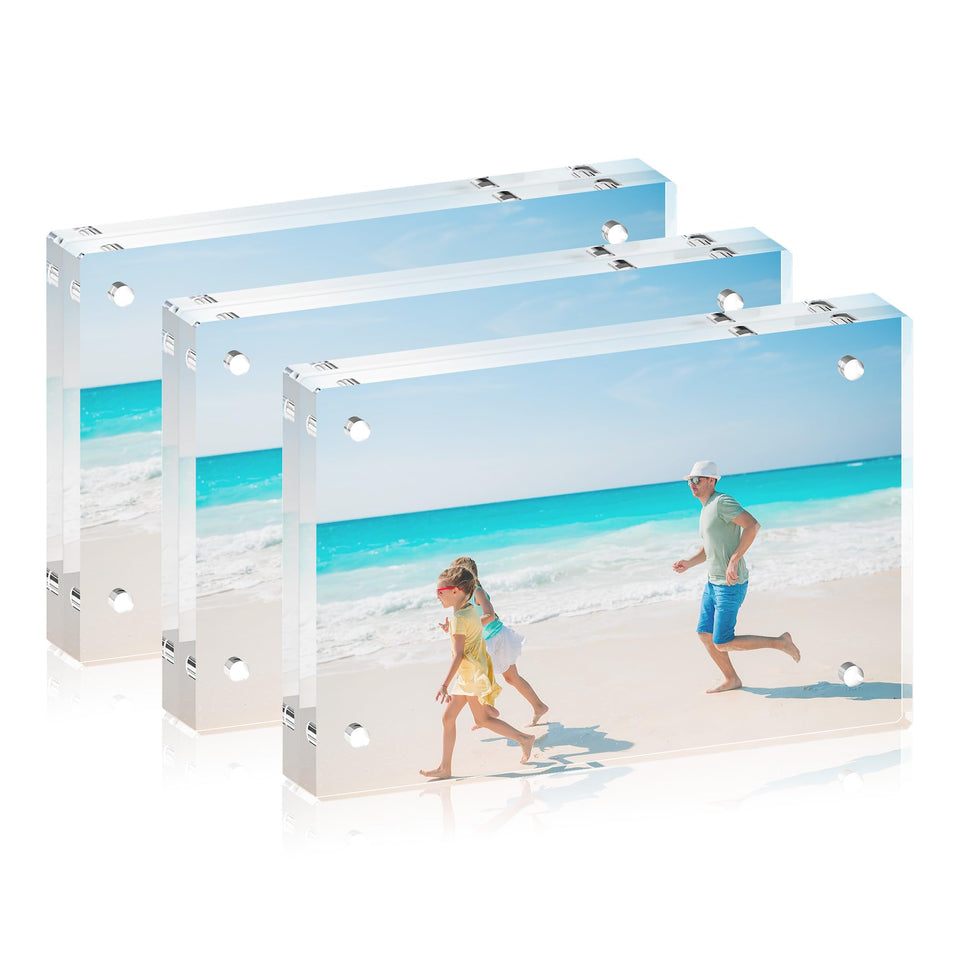 Fisnish 5x7 acrylic frame front view for a fade-resistant, clear photo display.