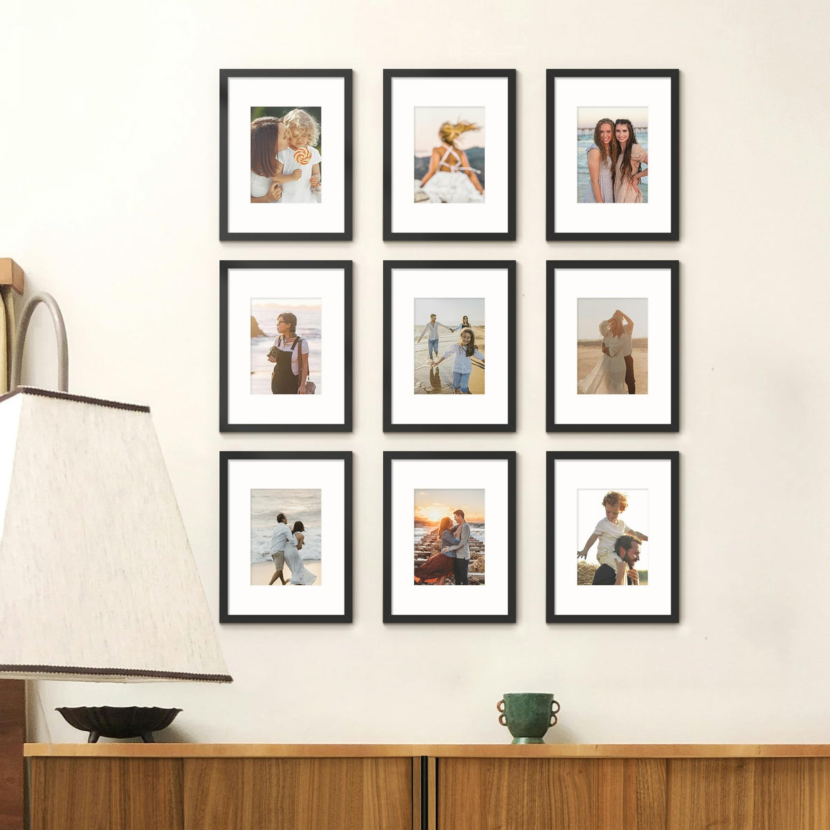 Fisnish 6x8 photo with mat display shows versatile gallery layouts.