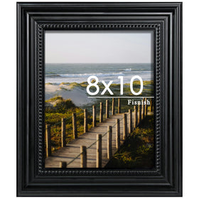 Fisnish 8x10 frame front view in black showcases edge-to-edge artwork display