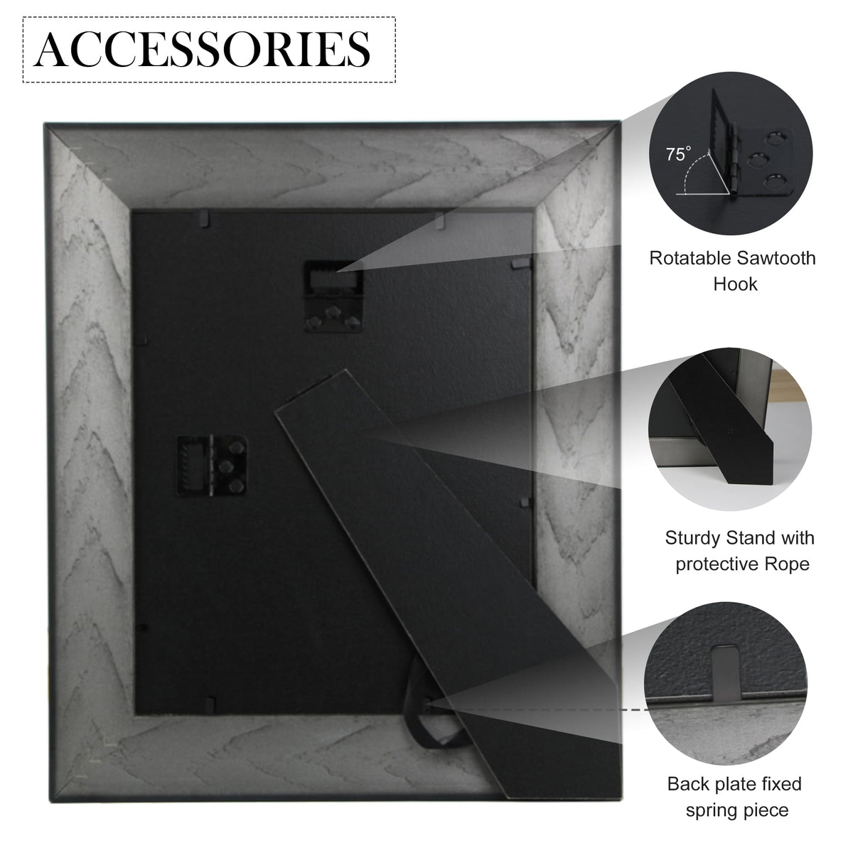Fisnish 8x10 frame table-top display black adds refined desk display