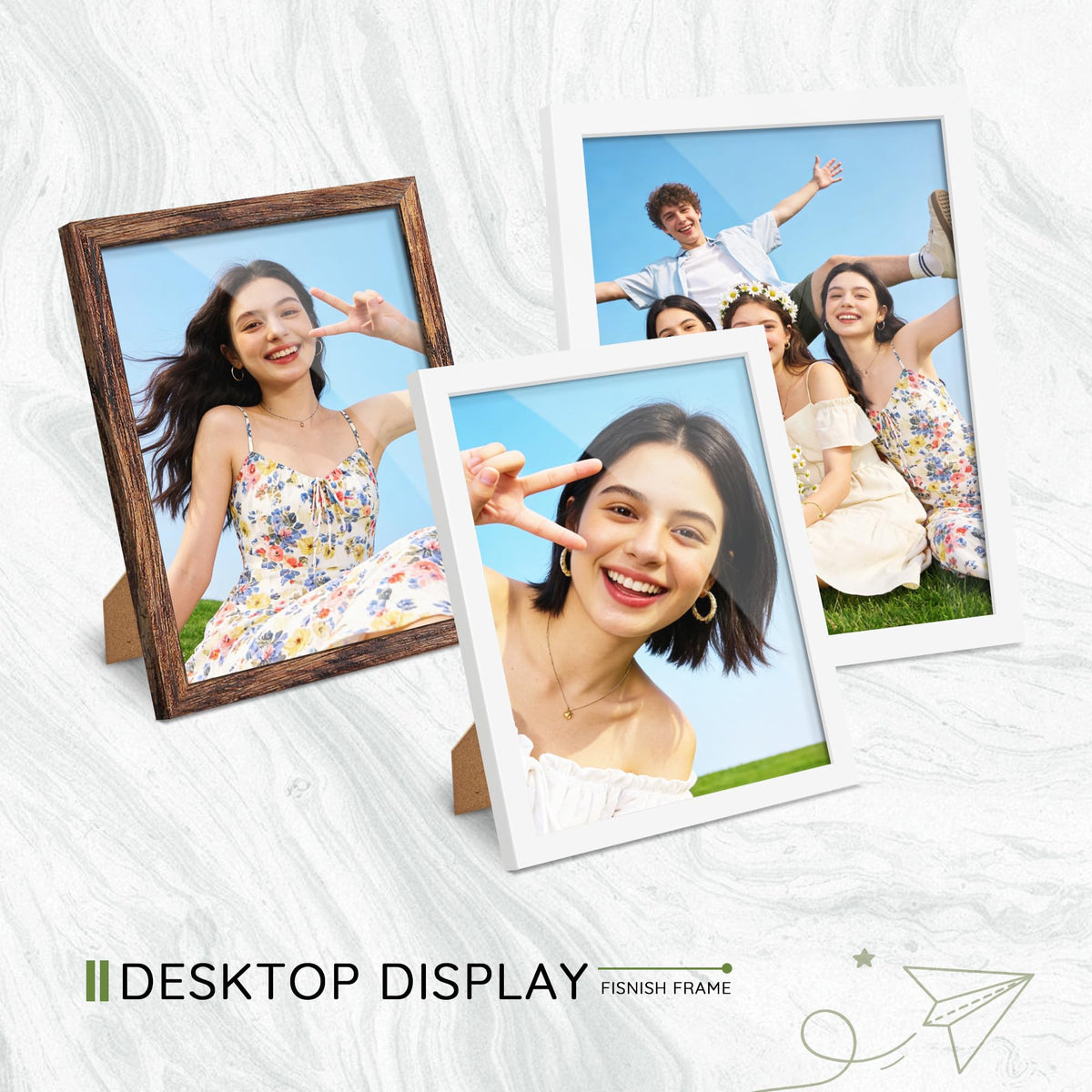 Fisnish white 8x10 frames fit standard photos and art