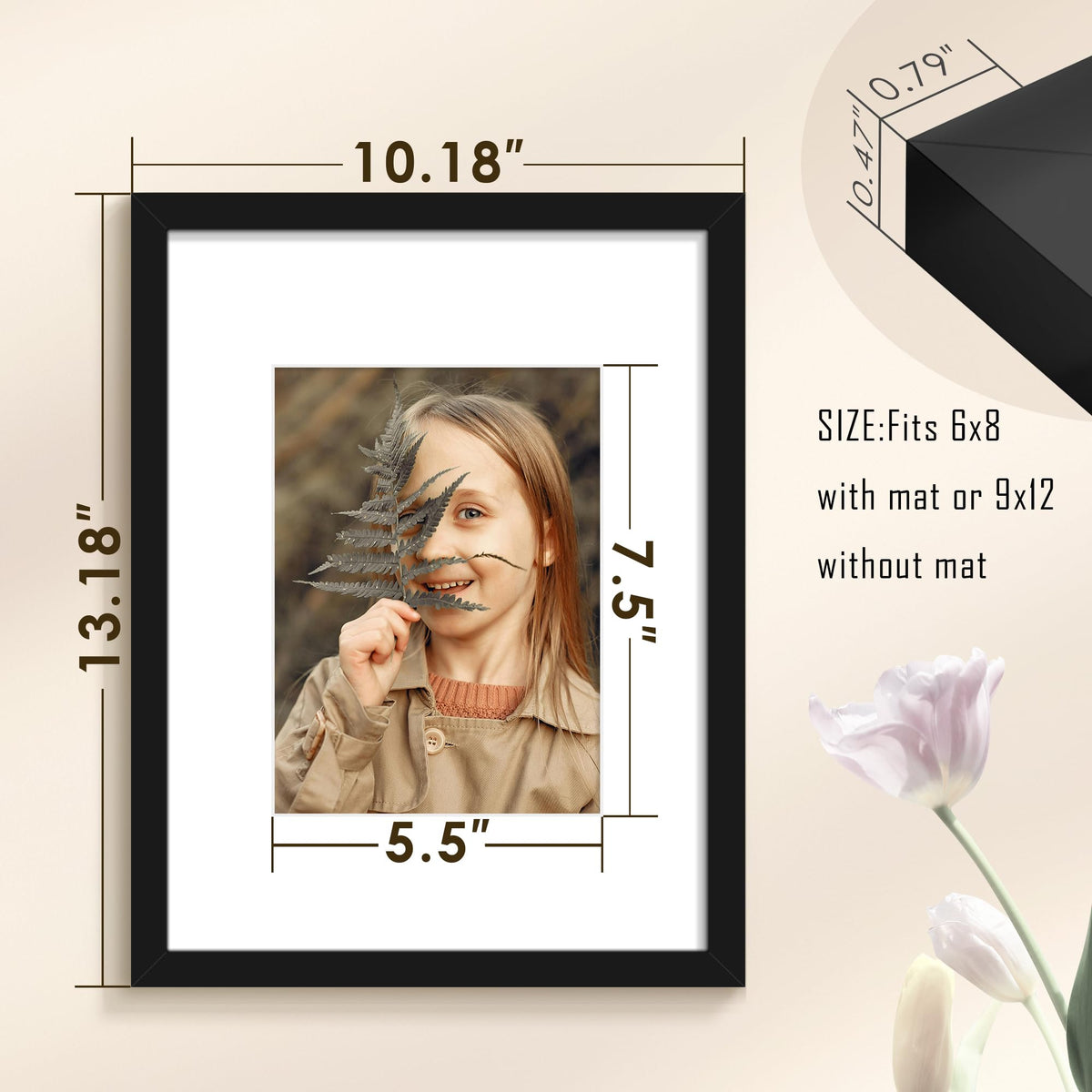 Fisnish 9x12 frame without mat for bold full-image presentation.
