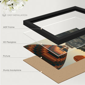 Fisnish A2 frame clear plexiglass for pristine visibility