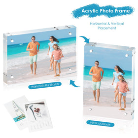 Fisnish clear acrylic panel offers crisp visibility while protecting images.
