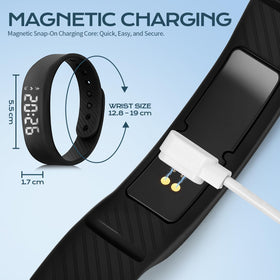 Fitsleeps Alarm Clock Watch dual power mode for bedside and travel use.