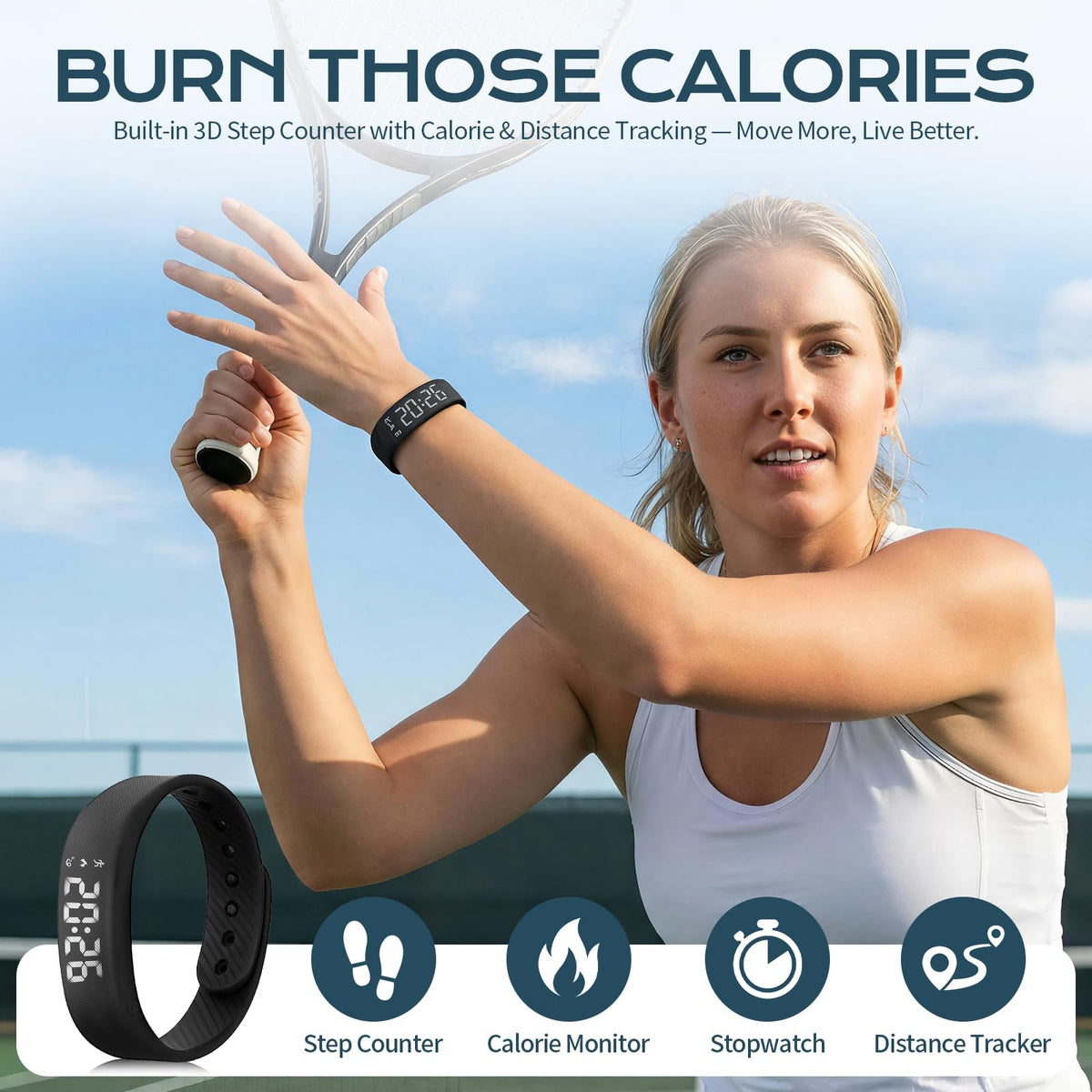 Fitsleeps Alarm Clock Watch silent vibration wakes heavy sleepers quietly.