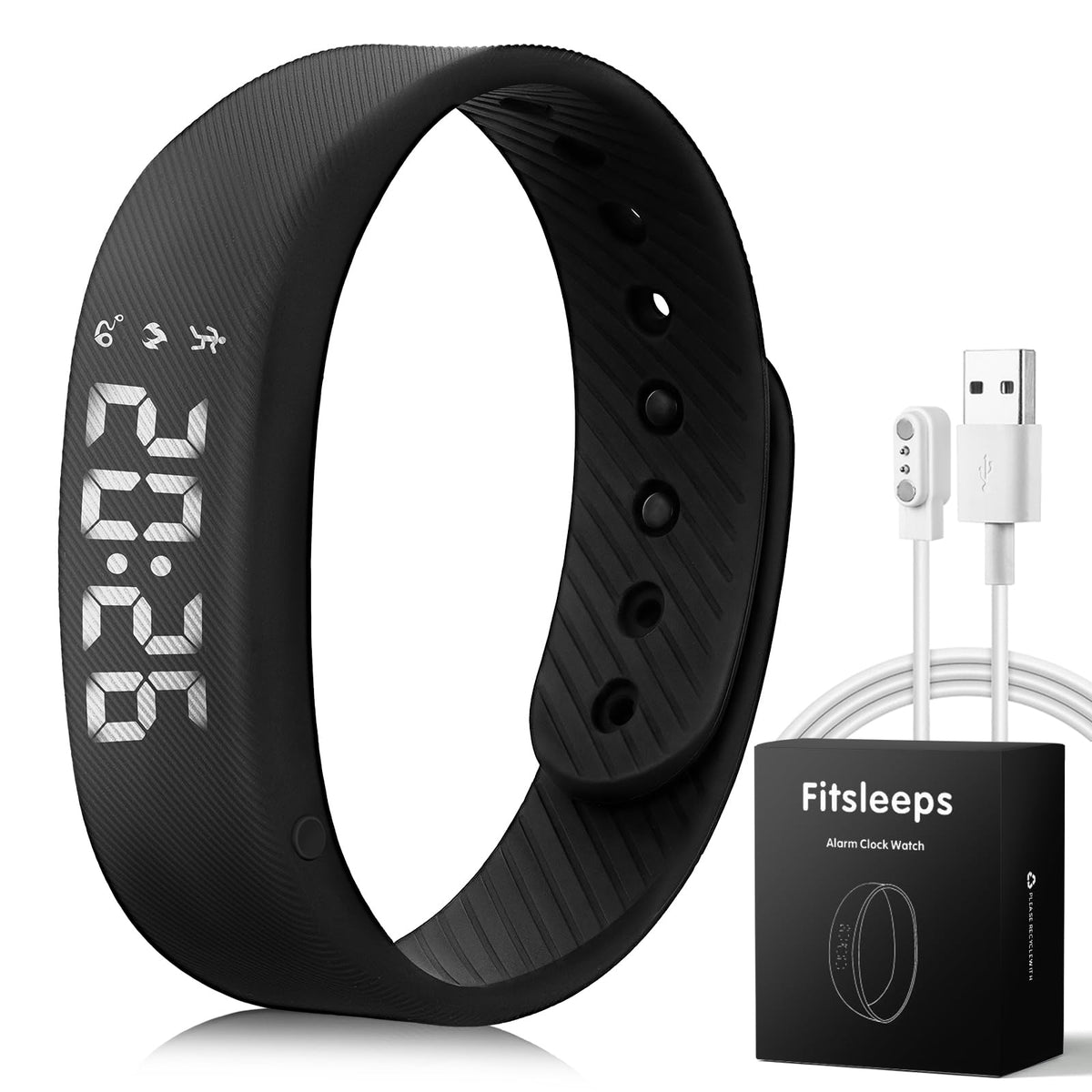Fitsleeps Alarm Clock Watch waterproof design worn while swimming for constant alerts.