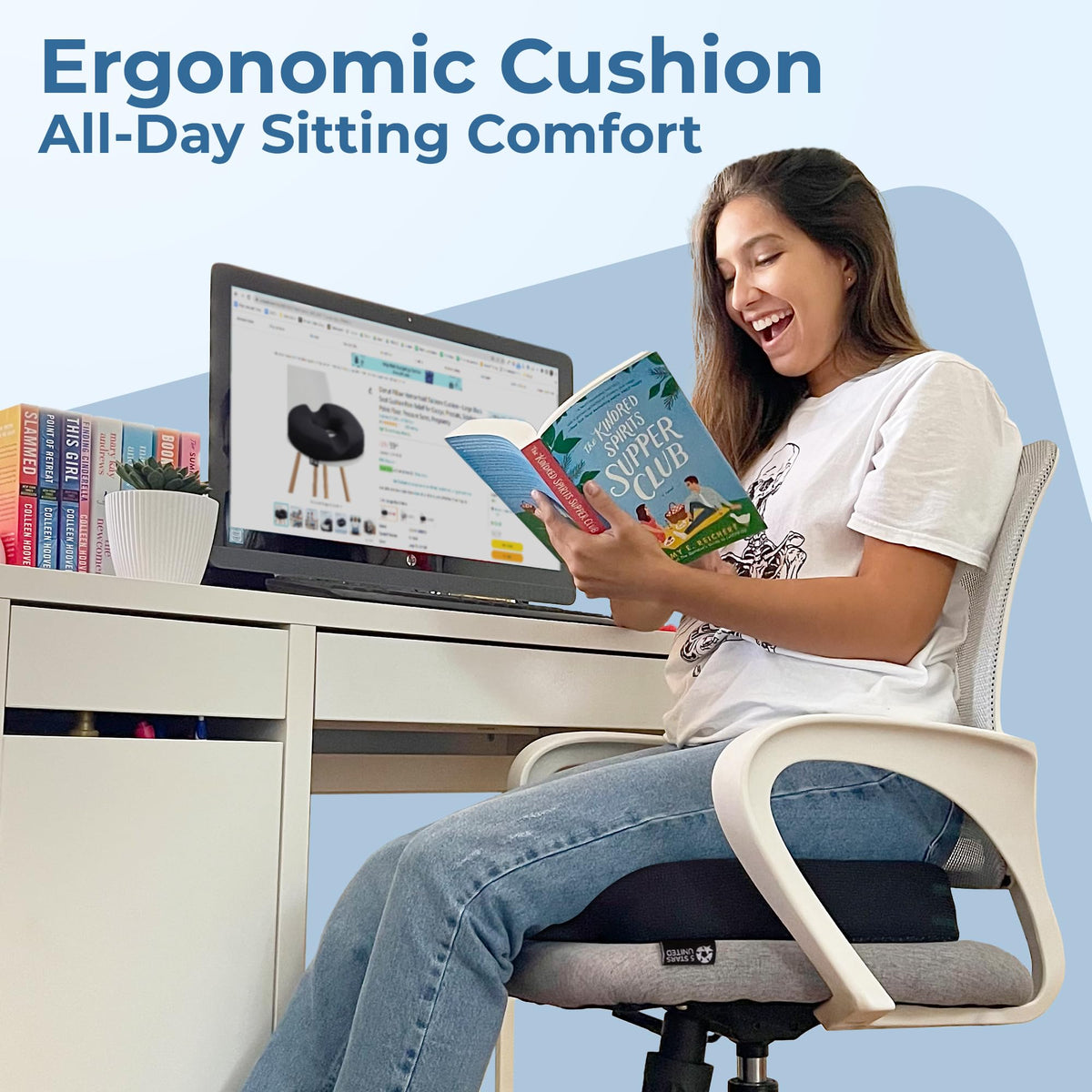 5 STARS UNITED chair-compatible pillow ideal for office, gaming, and dining chairs.