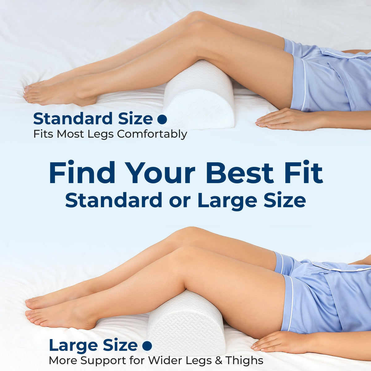 Five Stars United memory foam bolster provides steady support for back sleeping