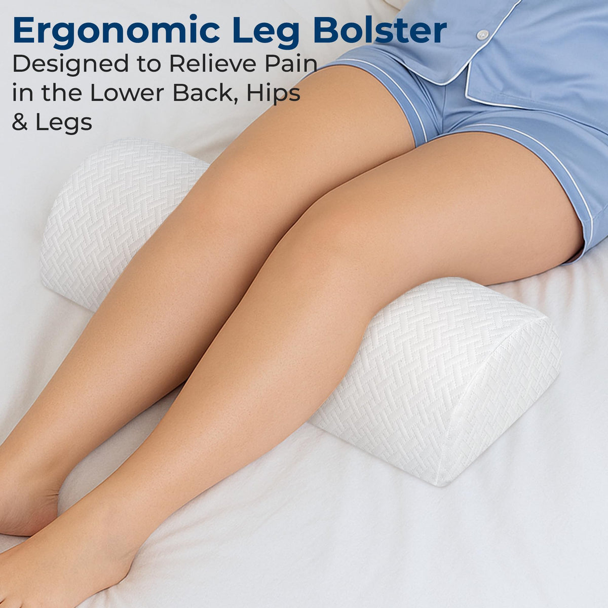 Five Stars United knee pillow side profile helps ease lower back tension during sleep