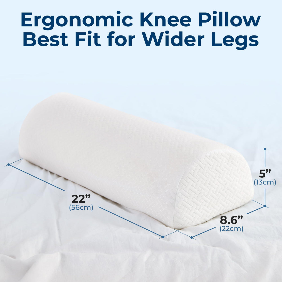 Five Stars United large knee pillow sits on bed for versatile leg elevation