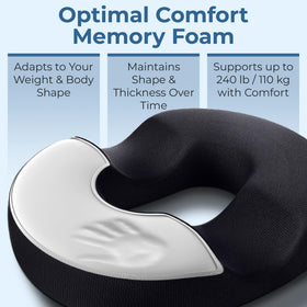 5 STARS UNITED cushion features non-slip backing to prevent shifting on surfaces.
