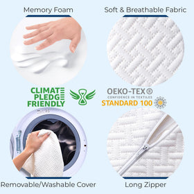 Five Stars United removable cover keeps the pillow clean and easy to care for