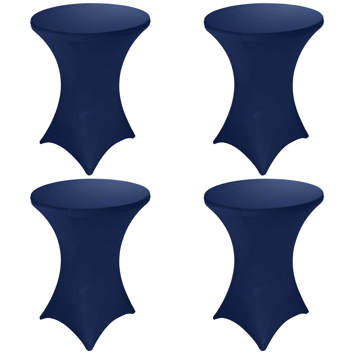 Fivenl 32x43 navy blue table cover drapes smoothly on high-top tables