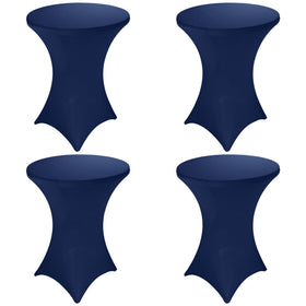 Fivenl 32x43 navy blue table cover drapes smoothly on high-top tables