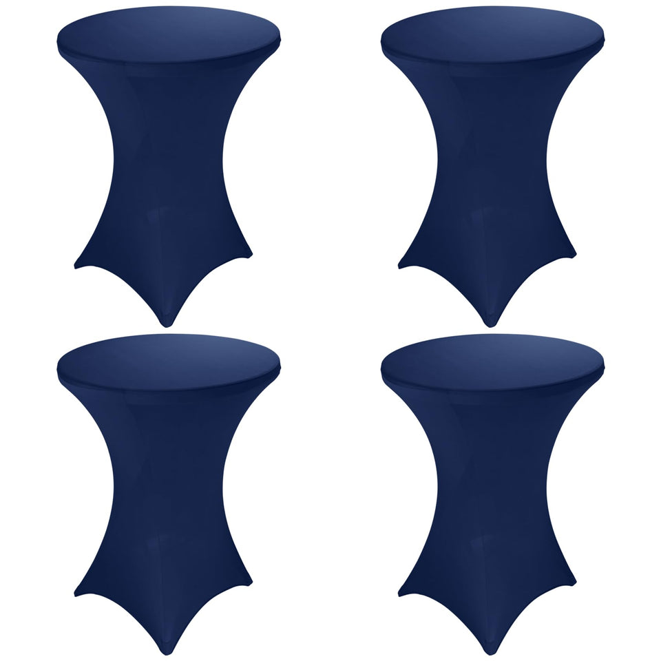 Fivenl 32x43 navy blue table cover drapes smoothly on high-top tables