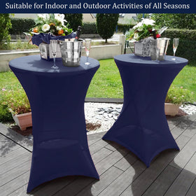 4-pack navy blue covers provide versatile decor across multiple tables