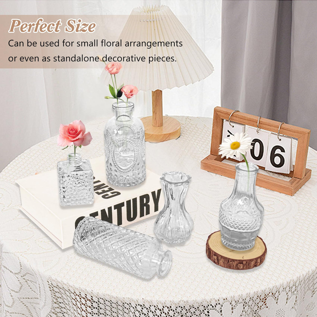 Fivenl easy-care bud vases clean by hand for lasting sparkle.