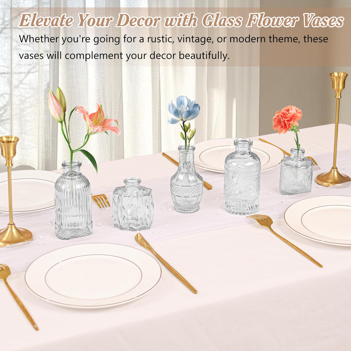 Fivenl home decor adds refined touch to shelves, windows, and tabletops.