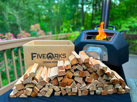 FiveOaks cherry wood compact pack ideal for portable pizza ovens.