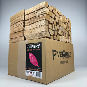 FiveOaks kiln dried cherry pizza wood 5in splits for quick, hot oven fires.