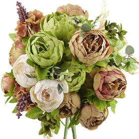 FiveSeasonStuff rustic peony bouquets set in two coordinated bundles for rustic wedding decor.