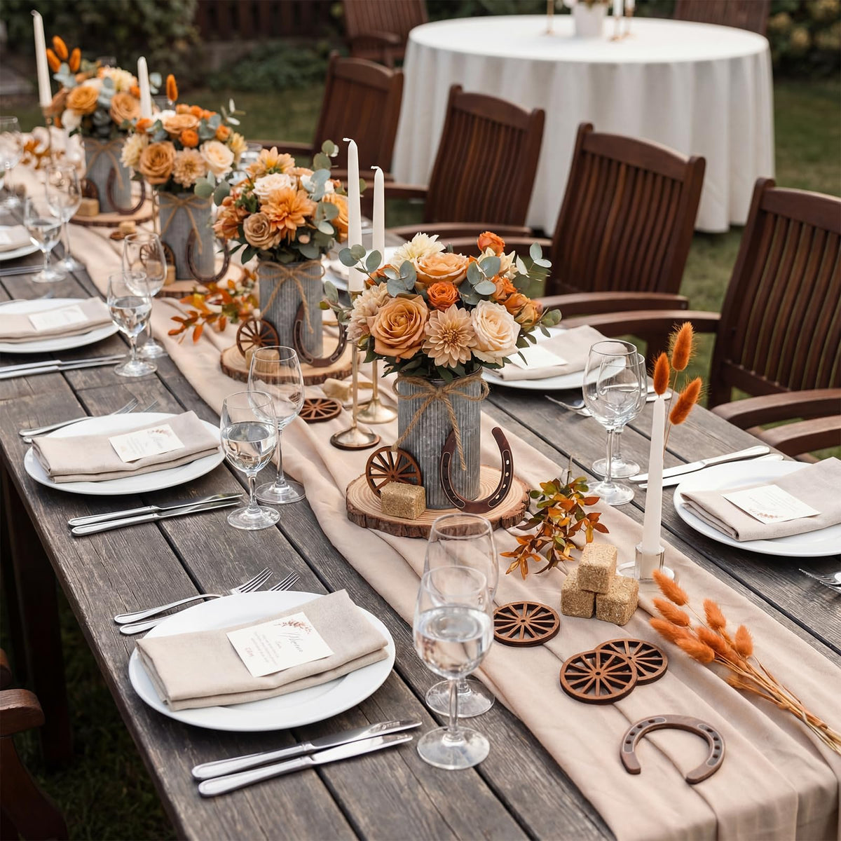 Fiwochic farmhouse vases with twine add vintage flair to table decor.