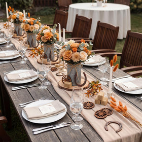 Fiwochic farmhouse vases with twine add vintage flair to table decor.