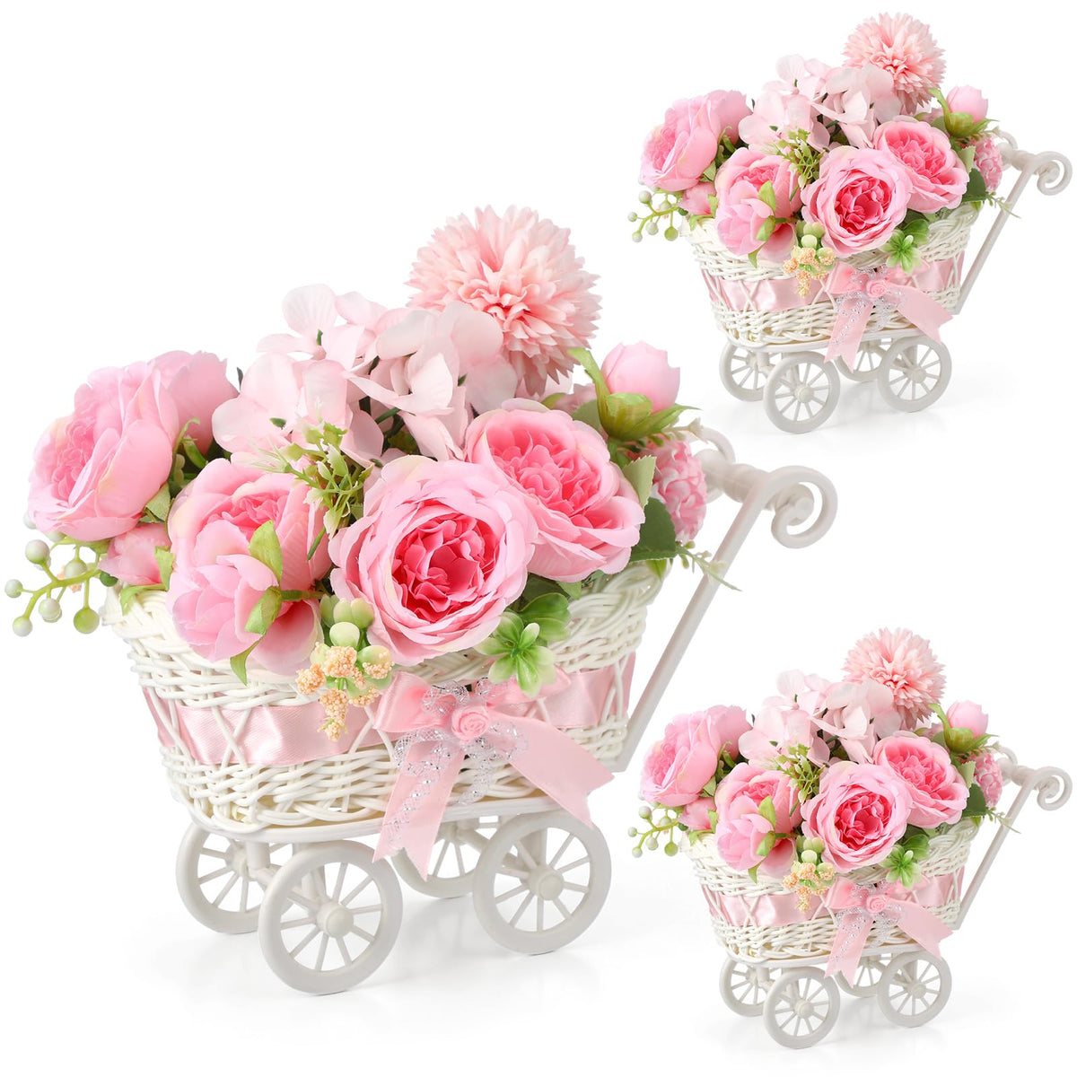 Fiwochic woven rattan cradle decor pink adds whimsical charm to events