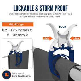 FIXCLIP Navy Blue 6-pack camping gear securing tarps and setups