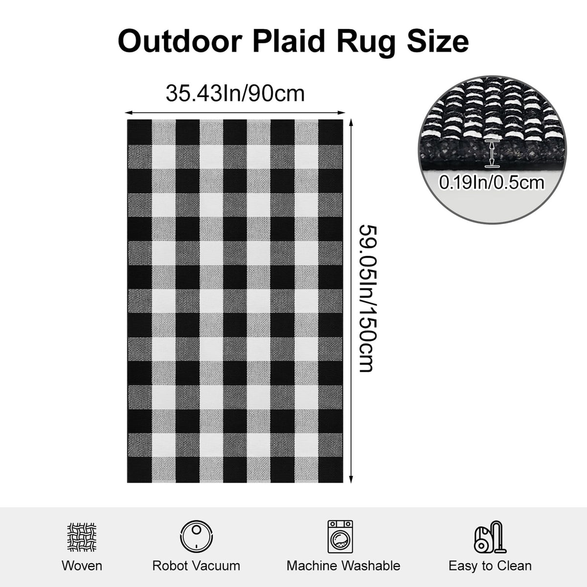 Fixseed buffalo plaid entryway rug combines charm with practical use