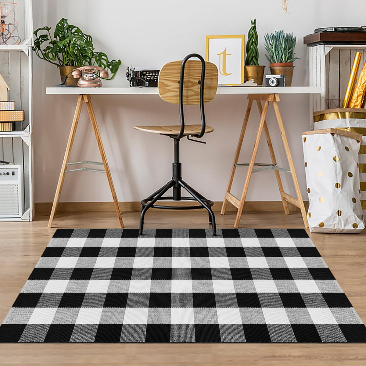 Fixseed buffalo plaid living room rug pairs farmhouse charm with everyday utility