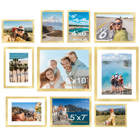 FIXSMITH gold 8x10 frame for wall gallery displays.