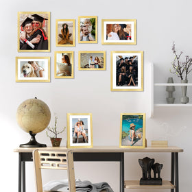 FIXSMITH tabletop display on desk with elegant gold frames.
