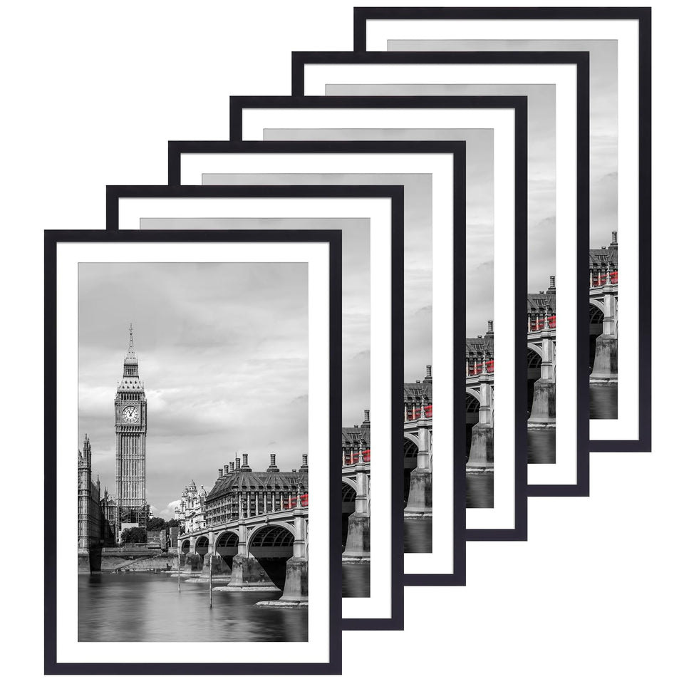 Fixwal 11x17 black frame set for wall display.