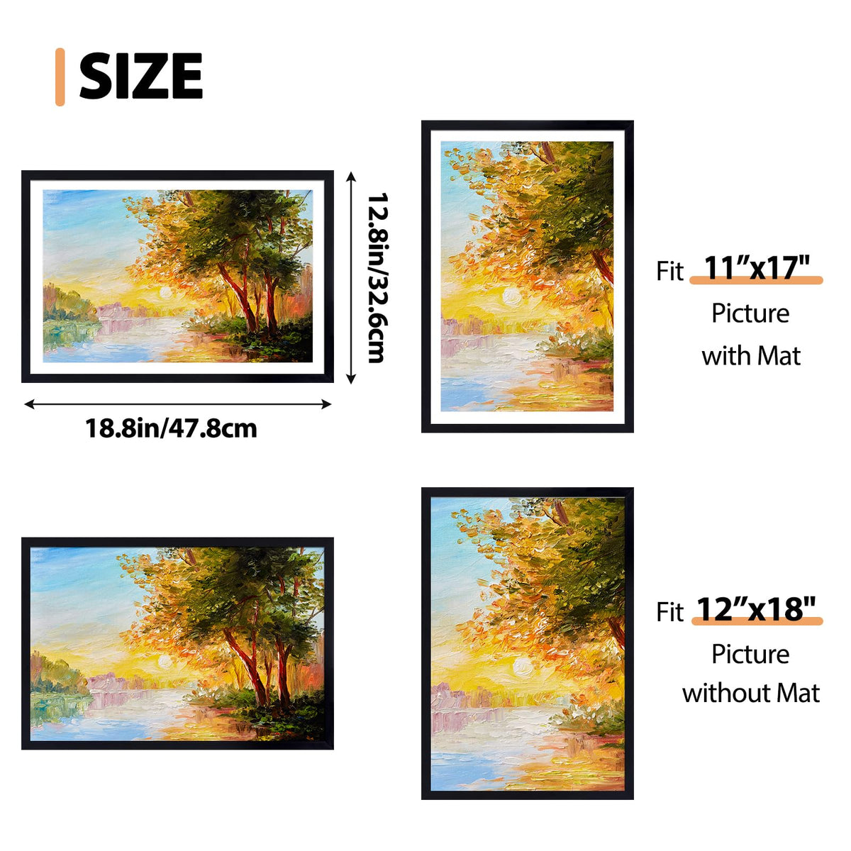 Fixwal frame demonstrates 11x17 mat compatibility inside the frame