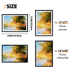 Fixwal frame demonstrates 11x17 mat compatibility inside the frame