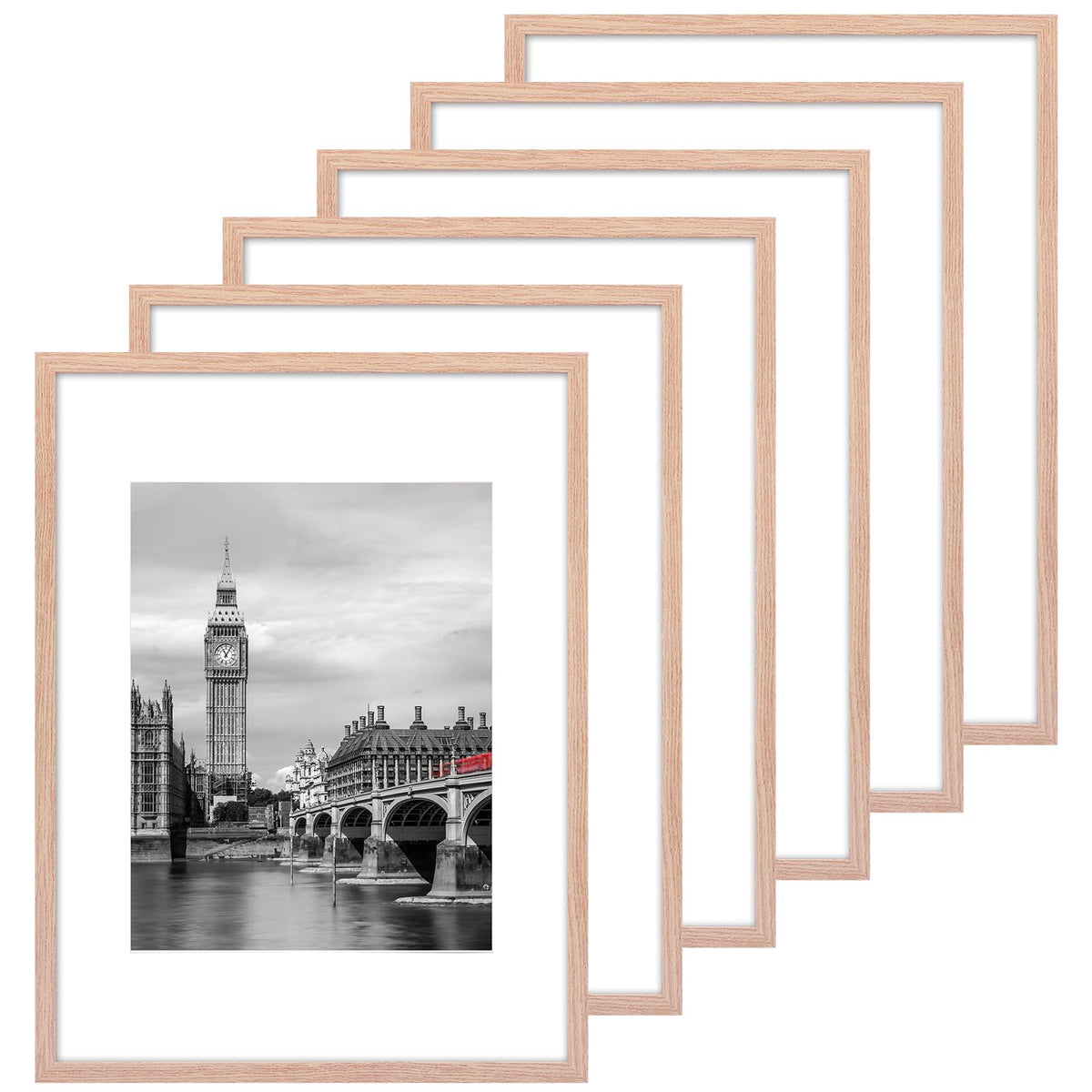 Fixwal 12x16 poster frame set with natural finish and mat for elegant wall decor