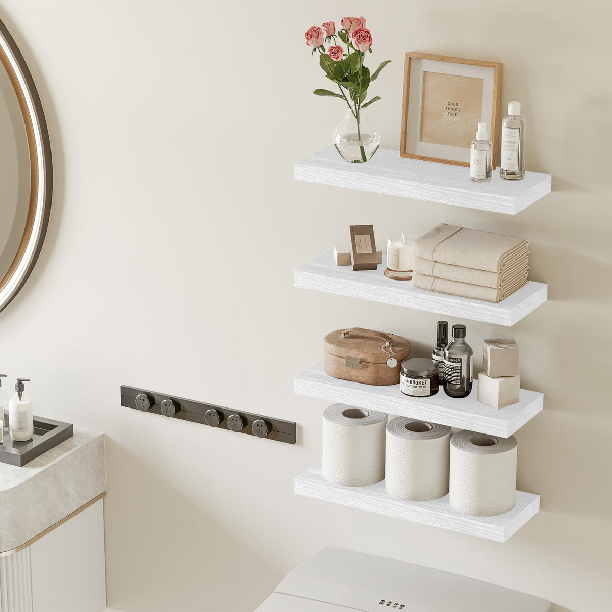 Fixwal 15.8-inch wall shelf showcases space-saving design