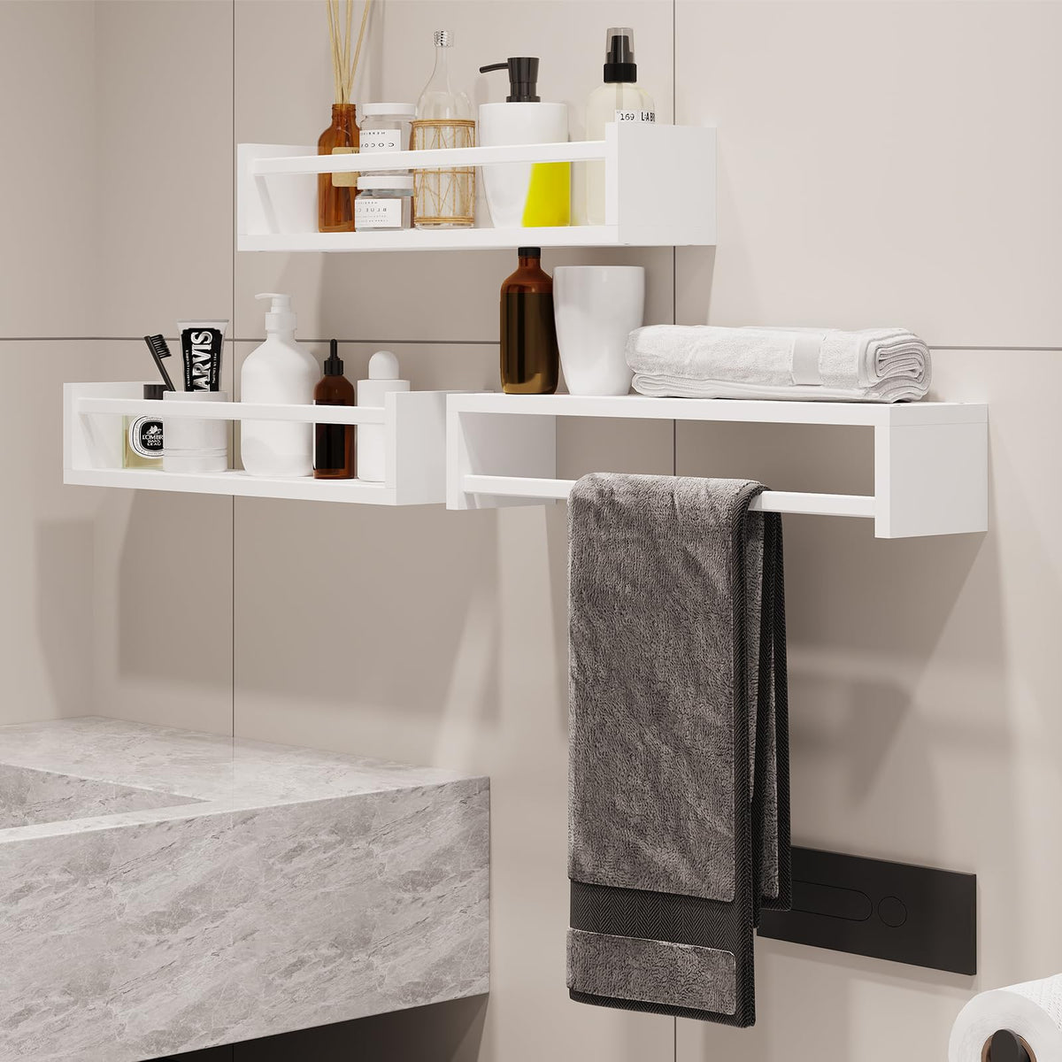 Fixwal shelves support up to 20 lbs when securely anchored