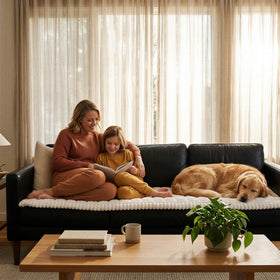 Fixwal size note indicating 27.6 by 59.1 inches fits many sofas.