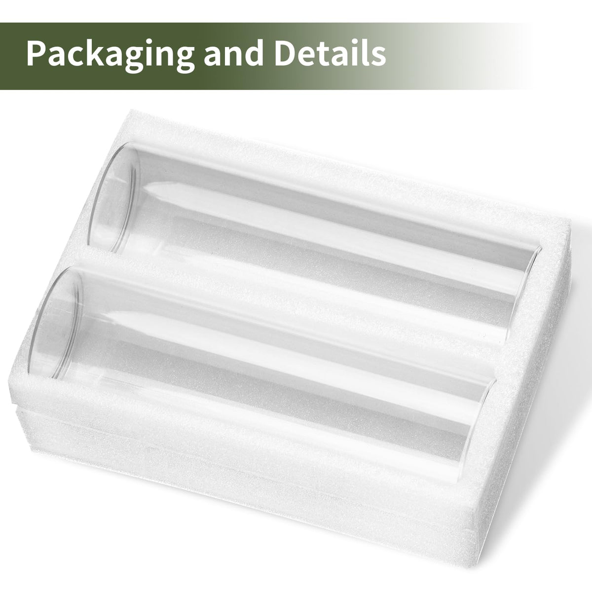 Fixwal 2-pack clear tall vase, empty display suitable for versatile decor.