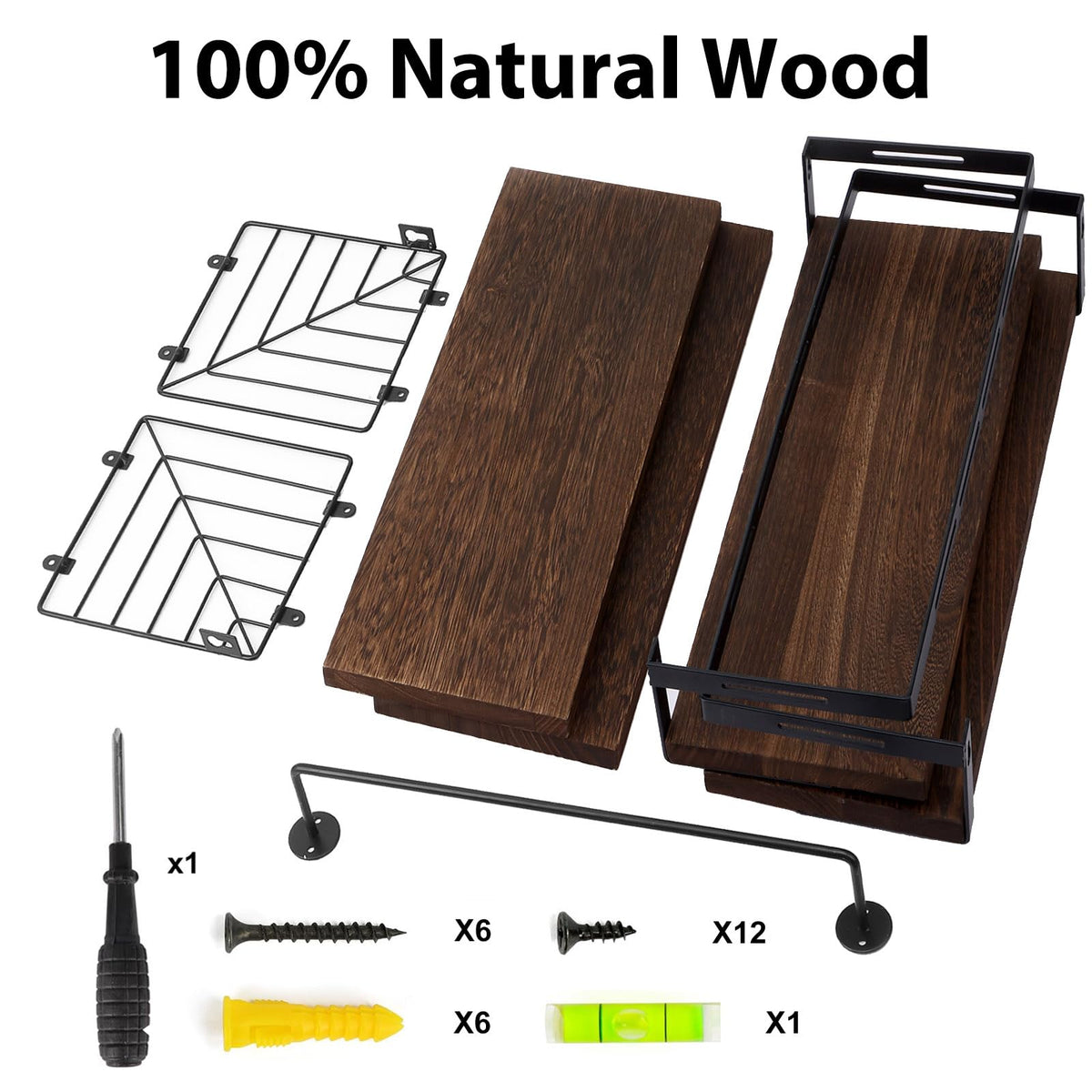 Fixwal 3-tier shelves offering basket-style storage for towels and toiletries