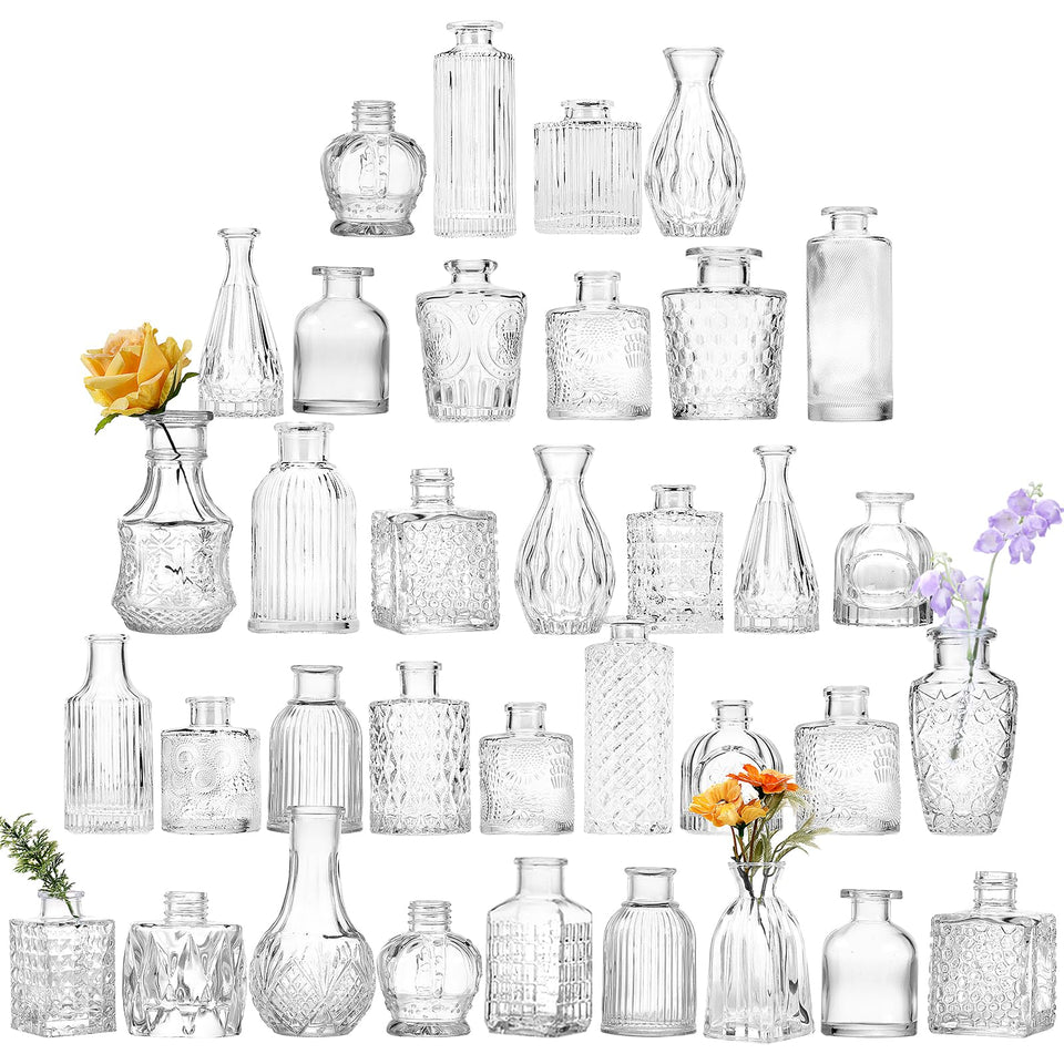 Fixwal 36-piece glass bud vase set for elegant centerpieces and table decor
