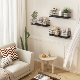 Fixwal 4-set floating shelves bedroom organization for photos and keepsakes.